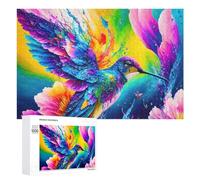 Rompecabezas de 1000 piezas para adultos, coloridos rompecabezas de pintura de colibrí para adultos, juguetes de bricolaje, decoración del hogar, difícil y desafiante, 1000 piezas