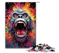 Rompecabezas de 1000 Piezas para Adultos Coloridos Rompecabezas de psicodelia de Simios enojados Regalos de cumpleaños Regalos para Adolescentes de 14 años en adelante 75 x 50 cm