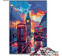Rompecabezas de 1000 Piezas para Adultos,Coloridos Rompecabezas del Big Ben de Londres,de Madera, Adolescentes,Ideal para Reducir el estrés, Genial para la Familia