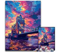Rompecabezas de 1000 Piezas para Adultos,Coloridos Rompecabezas del Puente de la Torre de Londres,Rompecabezas imposibles para Adolescentes y Adultos,Regalo Ideal de cumpleaños y Vacaciones,50x75cm.