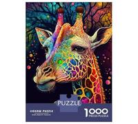 Rompecabezas De 1000 Piezas para Adultos Colourful Giraffe Rompecabezas para Adultos Juegos Divertidos Decoración del Hogar Cumpleaños Y Navidad 52x38cm/1000pcs