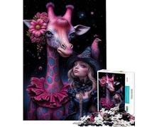 Rompecabezas de 1000 Piezas para Adultos Compañeros caprichosos︰ Rompecabezas de Jirafa y Bruja Buena 1000 Juguetes antiestrés Desafío difícil Juego de desafío único (50x75cm)