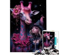 Rompecabezas de 1000 Piezas para Adultos Compañeros caprichosos︰ Rompecabezas de Jirafa y Bruja Buena 1000 Juguetes antiestrés Desafío difícil Juego de desafío único (38x26cm)