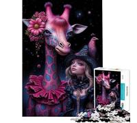 Rompecabezas de 1000 Piezas para Adultos Compañeros caprichosos︰ Rompecabezas de Jirafa y Bruja Buena 1000 Juguetes antiestrés Desafío difícil Juego de desafío único (38x52cm)