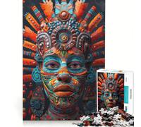 Rompecabezas de 1000 Piezas para Adultos con Arte indígena Huchiol, Juguetes para armar, Divertidos y Originales, cumpleaños y Navidad 38x52cm