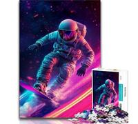 Rompecabezas de 1000 Piezas para Adultos con Astronauta surfeando en el Espacio Ayuda a ejercitar el Cerebro Juguetes adictivos para Cultivar la Paciencia y la interacción Entre Padres e Hijos