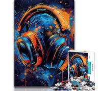 Rompecabezas de 1000 Piezas para Adultos con Auriculares para Videojuegos Difícil de completar, Pero Divertido y Divertido Regalo de cumpleaños, Arte Mural, 38x26cm