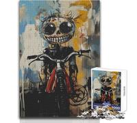 Rompecabezas de 1000 Piezas para Adultos con Calavera y Bicicleta roja Juego Educativo Interactivo de Habilidad Una Gran Idea de Regalo significativa Tamaño 38x26cm