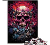 Rompecabezas de 1000 Piezas para Adultos con Calaveras de Colores de Madera, Actividad Divertida para el hogar, 50x75cm, decoración artística DIY, Regalo de cumpleaños