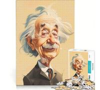 Rompecabezas de 1000 Piezas para Adultos con Caricatura de Einstein, Juego práctico, decoración para el hogar, cumpleaños y Navidad 38x52cm