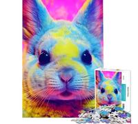 Rompecabezas de 1000 Piezas para Adultos con Chinchilla Colorida con protección UV Ayuda a ejercitar el Cerebro Decoración Juego de ingenio Apto para Mayores de 14 años (38x52cm)