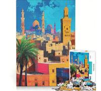 Rompecabezas de 1000 Piezas para Adultos con Colorido Paisaje Urbano de Oriente Medio, Ideal para armar, divertirse en Familia y Fortalecer el Amor Entre Parejas 50x75cm