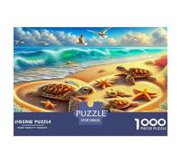 Rompecabezas de 1000 Piezas para Adultos con Conchas Marinas en Forma de corazón sobre la Arena, cartón 100% Reciclado, bellamente ilustrado, único, 38 x 26 cm (1000 Piezas)