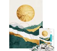 Rompecabezas de 1000 Piezas para Adultos con decoración Dorada de la Naturaleza Juego Imposible para Juegos educativos Juguete de desafío Ideas de Regalo para Aprender y educar (Tamaño 38x26cm)