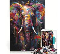 Rompecabezas de 1000 Piezas para Adultos con diseño Abstracto de Elefante Juego práctico Que Mejora la Memoria Toda la Familia 38x26cm