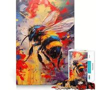 Rompecabezas de 1000 Piezas para Adultos con diseño de Abeja,Pintura Abstracta,Bordes, Juego cognitivo,Regalo,Juego de Ocio,Actividad de cumpleaños (50x75cm)