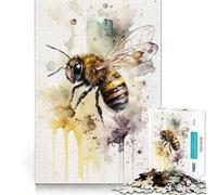 Rompecabezas de 1000 Piezas para Adultos con diseño de Abeja zumbadora en Acuarela Ideal para ejercitar la Mente,divertirse y Pasar un Buen rato Navidad (38x52cm)