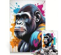 Rompecabezas de 1000 Piezas para Adultos con diseño de Animales Simios, Ideal para Decorar la Pared o como decoración cumpleaños y Navidad 50x75cm