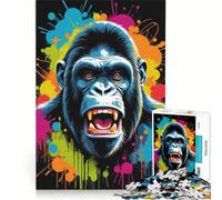 Rompecabezas de 1000 Piezas para Adultos con diseño de Animales Simios, Ideal para Decorar la Pared o como decoración cumpleaños y Navidad 50x75cm