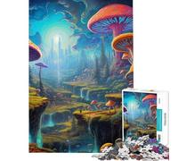 Rompecabezas de 1000 Piezas para Adultos con diseño de árboles de Hongos psicodélicos Ideal para cumpleaños Navidad decoración del hogar y Juegos relajantes para Mayores de 14 años (38x52cm)