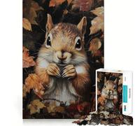 Rompecabezas de 1000 Piezas para Adultos con diseño de Ardilla otoñal decoración de Corte Limpio,Juego Divertido para concentrarse,Tiempo Libre,Regalo de cumpleaños o para Aficionados (50x75cm)