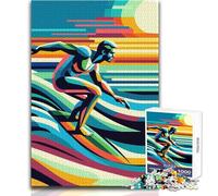 Rompecabezas de 1000 Piezas para Adultos con diseño de Arte Pop de Surf WPAP Juego Educativo Interactivo de Habilidad Una Gran Idea de Regalo significativa Tamaño 38x26cm
