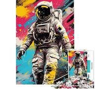 Rompecabezas de 1000 Piezas para Adultos con diseño de astronautas y Graffiti Juegos relajantes para Adultos Decoración para el hogar Regalo Ideal para Toda la Familia (tamaño 38x52cm)