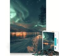 Rompecabezas de 1000 Piezas para Adultos con diseño de Auroras boreales, Juguete para ejercitar la Mente, antiestrés y decoración de Pared (38x26cm)