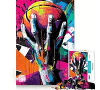 Rompecabezas de 1000 Piezas para Adultos con diseño de balón de Baloncesto,Arte Abstracto Colorido,Corte preciso,diversión cognitiva,Juego de Ocio,Regalo navideño Relajante (38x52cm)