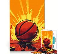 Rompecabezas de 1000 Piezas para Adultos con diseño de balón de Baloncesto,Corte preciso,Arte,Juego cognitivo,diversión,Entretenimiento, Relajante (38x26cm)