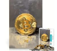 Rompecabezas de 1000 Piezas para Adultos con diseño de Bitcoin,Pintura con técnica Impasto,Corte preciso,Arte Creativo,Juguete para desarrollar la Creatividad,Juego para el Tiempo Libre,Regalo
