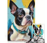 Rompecabezas de 1000 Piezas para Adultos con diseño de Boston Terriers Felices, Juguetes para armar, para la diversión Familiar, para Fortalecer el Amor Entre Parejas 50x75cm