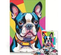 Rompecabezas de 1000 Piezas para Adultos con diseño de Boston Terriers Felices, Juguetes para armar, para la diversión Familiar, para Fortalecer el Amor Entre Parejas 50x75cm