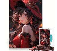 Rompecabezas de 1000 Piezas para Adultos con diseño de Bruja Hermosa,Arte de Borde preciso,Juego de ingenio,Regalo para Pasar un rato Agradable,Regalo Divertido de Navidad (50x75cm)