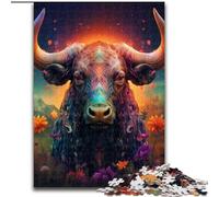 Rompecabezas de 1000 Piezas para Adultos, con diseño de búfalo, Ideal para interacción Familiar y desafío Mental (tamaño: 26x38cm)