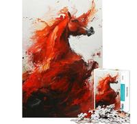 Rompecabezas de 1000 Piezas para Adultos con diseño de Caballos de Fuego un desafío Educativo para la decoración del hogar Juguetes para Mayores de 14 años Juego de Rompecabezas Incluido (38x26cm)