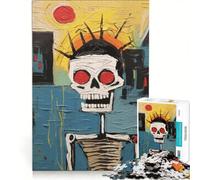Rompecabezas de 1000 Piezas para Adultos con diseño de Calavera al Estilo Basquiat, Juguete antiestrés, decoración, póster y Hoja de Preguntas a Juego 50x75cm