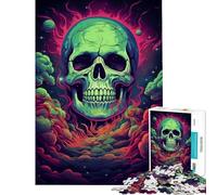 Rompecabezas de 1000 Piezas para Adultos con diseño de Calavera fumando Marihuana Juguetes adictivos para Cultivar la Paciencia Juego Familiar para aliviar el estrés Regalo de cumpleaños (50x75cm)
