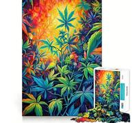 Rompecabezas de 1000 Piezas para Adultos con diseño de Cannabis y Marihuana Juego de Mesa con Corte preciso Regalo Ideal para Pasar el rato Escena navideña Arte (38x52cm)