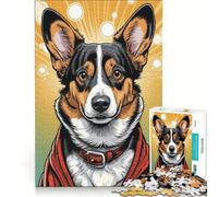 Rompecabezas de 1000 Piezas para Adultos con diseño de Cardigan Welsh Corgi, Ideal para Jugar en Familia, Reducir el estrés, cumpleaños 38x52cm