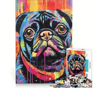 Rompecabezas de 1000 Piezas para Adultos con diseño de Carlino Negro, Ideal para Hacer tú Mismo, Actividades Divertidas en casa y para Fortalecer el Amor en Pareja 38x26cm