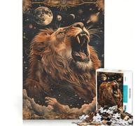 Rompecabezas de 1000 Piezas para Adultos con diseño de Carta del Tarot del león Juego de ingenio decoración para el hogar cumpleaños y Navidad 50x75cm
