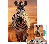 Rompecabezas de 1000 Piezas para Adultos con diseño de Cebra Actividades Divertidas para Hacer en casa Un Juego de ingenio y una Obra de Arte para Mayores de 14 años 38x52cm