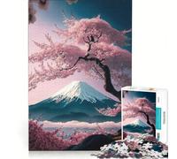 Rompecabezas de 1000 Piezas para Adultos con diseño de cerezos en Flor de Japón Juegos Divertidos para la interacción Entre Padres e Hijos Regalos con Juegos desafiantes 38x52cm
