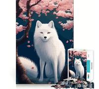 Rompecabezas de 1000 Piezas para Adultos con diseño de cerezos en Flor y Lobos Decoración de Corte preciso Juguete para desarrollar el Pensamiento y el Entretenimiento Ideal para el Tiempo Libre
