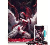 Rompecabezas de 1000 Piezas para Adultos con diseño de Chica Anime Bloody Angel 38x52cm,Arte de Corte Fino,Juego de concentración Mental,Juego para Momentos de Tranquilidad,Actividad de cumpleaños