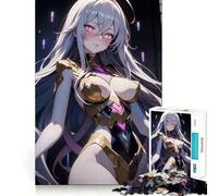 Rompecabezas de 1000 Piezas para Adultos con diseño de Chica Anime con Armadura Dorada Juego de lógica con Cortes de precisión y Bordes Lisos reuniones Familiares (50x75cm)