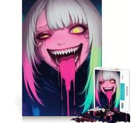 Rompecabezas de 1000 Piezas para Adultos con diseño de Chica Anime con Lengua goteante Juego de lógica con Cortes de precisión y Bordes Lisos reuniones Familiares (50x75cm)
