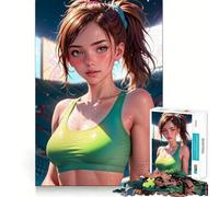 Rompecabezas de 1000 Piezas para Adultos con diseño de Chica Anime en Ropa Deportiva Juguete Que desafía la Mente Corte preciso y alineación Actividad Divertida para Toda la Familia (38x26cm)