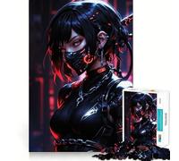 Rompecabezas de 1000 Piezas para Adultos con diseño de Chica Ninja Cyberpunk, Juguete para ejercitar la Mente, antiestrés y decoración de Pared (50x75cm)